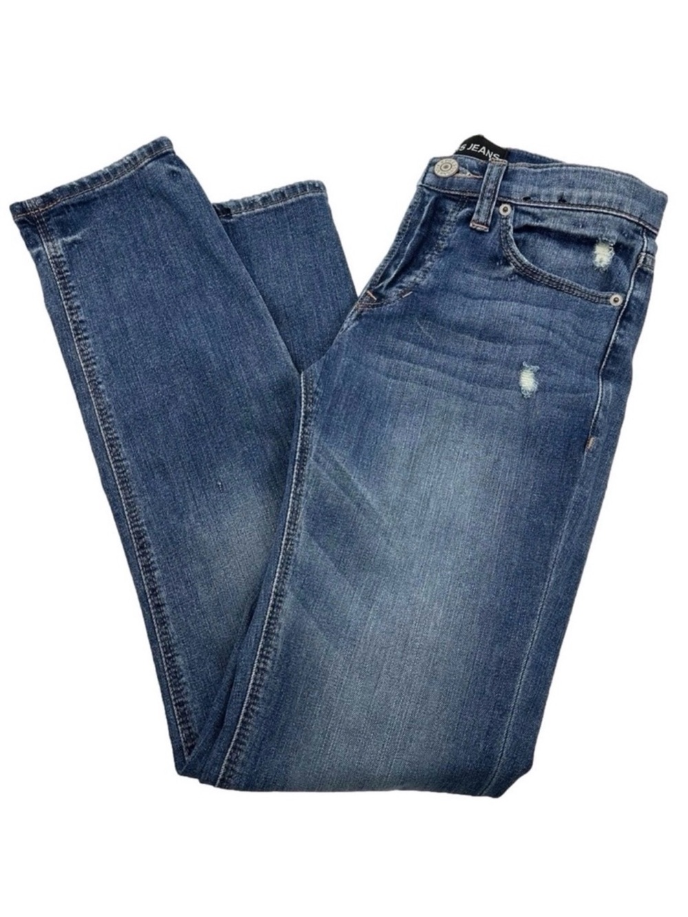 Express Jeans Women's Size 00 Distressed Blue Mid Rise